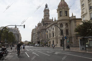 Día sin coches en la plaza del Ayuntamiento