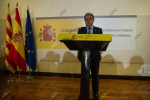 Rueda de prensa del delegado del Gobierno en Cataluña, Enric Millo, para...