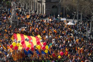 Manifestación convocada por Sociedad Civil Catalana