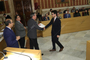 El alcalde, Juan Espada, el rector de la Universidad, Miguel Ángel Castro y el...