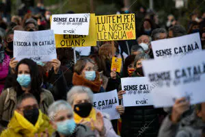 Manifestación en contra de la aplicación del 25% del castellano