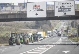 Santiago de Compostela, 20/02/2024. Manifestación de agricultores