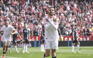 Partido entre el Sevilla y la Real Sociedad con resultado de 3-2 a favor del...