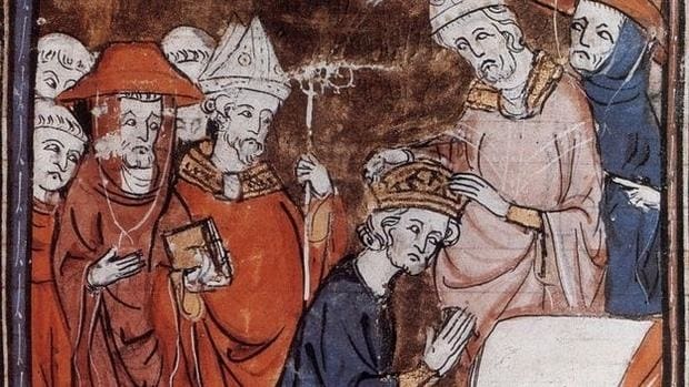 Pintura de la coronación de Carlomagno