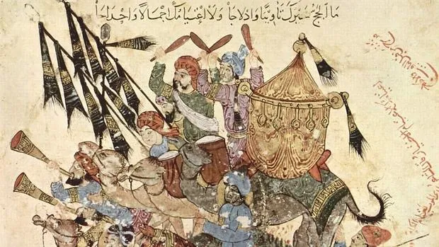 Guerreros musulmanes representados en el manuscrito musulmán de la Maqamat Al-Hariri