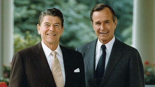 Ronald Reagan, impulsor de La Guerra de las Galaxias, y su vicepresidente George H. W. Bush