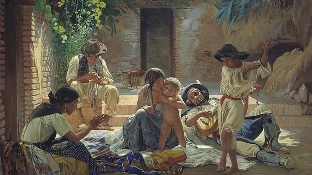 Pintura de una familia gitana española, 1853