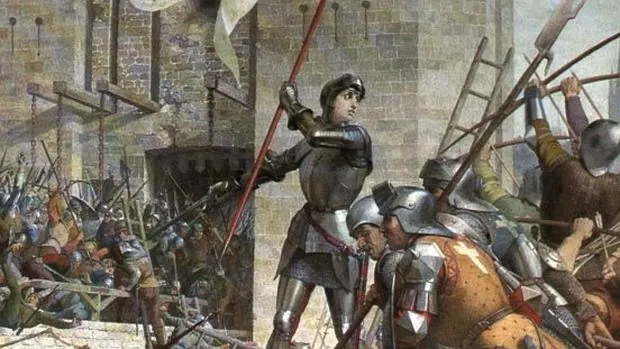 Juana, durante el asedio de Orleans