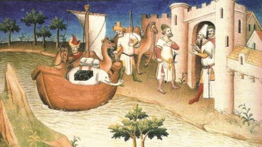 Miniatura del libro «Los viajes de Marco Polo», publicado originalmente en vida de Marco Polo