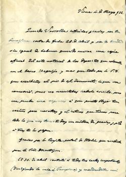 Una de las cartas de Alfonso Carlos de Borbón