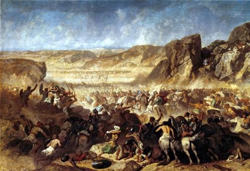 Cuadro moderno de la batalla de Cunaxa, cerca de Babilonia