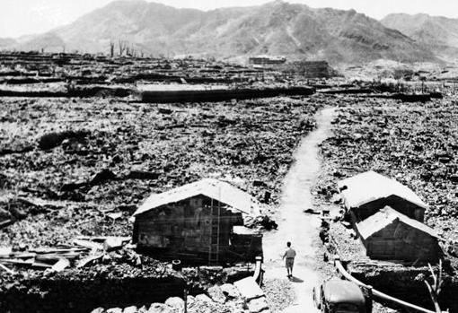 Fotografía tomada en de septiembre de 1945 en Hiroshima, un mes después de la explosión