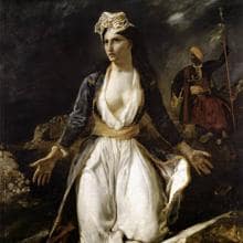 Grecia expirando sobre las ruinas de Mesolangi, Eugene Delacroix (1826)