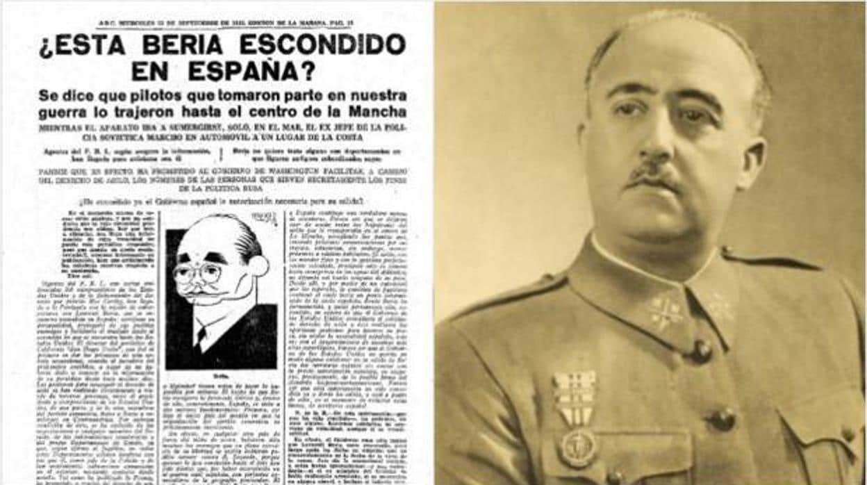 El artículo que provocó la destitución de Torcuato Luca de Tena y Brunet, junto a la imagen de Franco