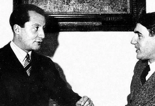 José Antonio Primo de Rivera con Ramiro Ledesma Ramos en 1930