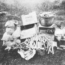 Explosivos confiscados a Andrew Kehoe que no explosionaron en 1927