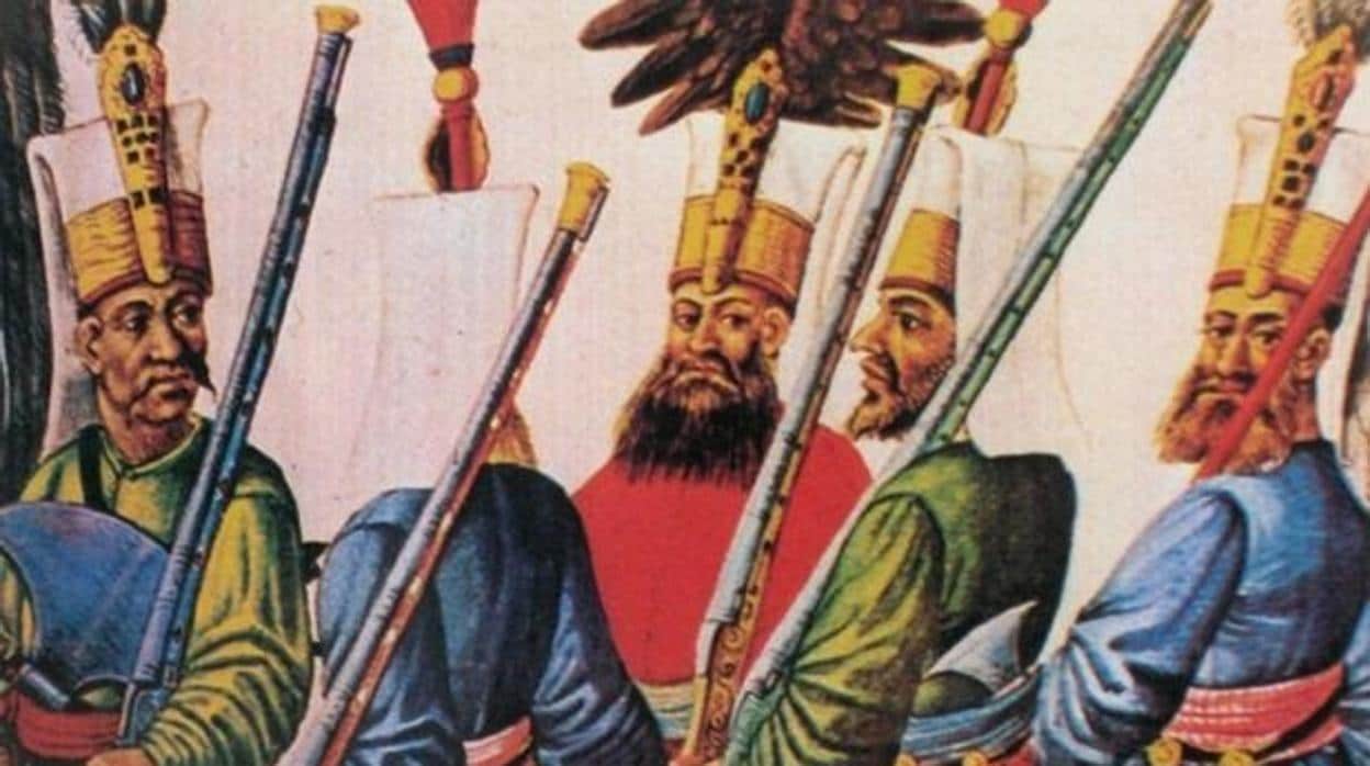Jenízaros en la batalla de Viena.