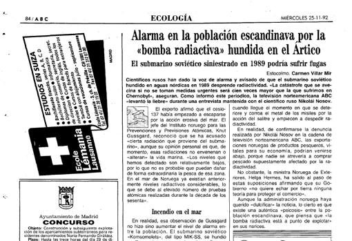 Página del diario ABC publicada en noviembre de 1992