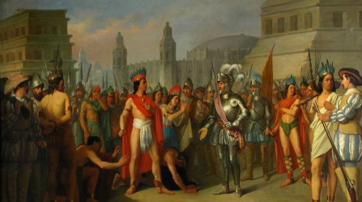 Apresamiento del último emperador de México por las tropas de Hernán Cortés