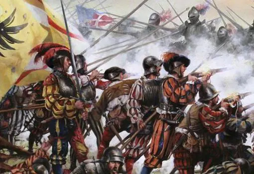 Batalla de Pavia, retratada por Augusto Ferrer-Dalmau, donde fue capturado Francisco I