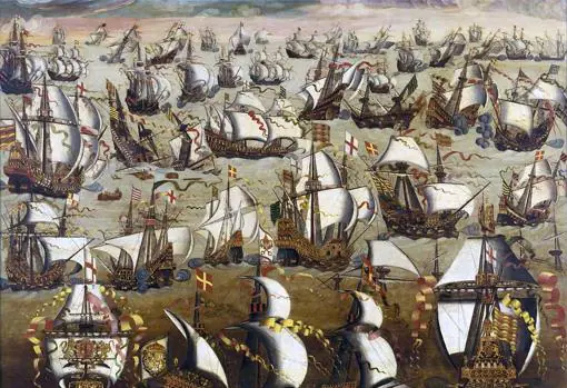 La batalla entre la Armada española y la flota inglesa.
