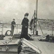 María Fiódorovna a bordo del acorazado británico HMS Marlborough