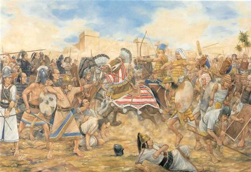 Representación de la batalla de Tutmosis III, en Megido, en el siglo XV a. C.