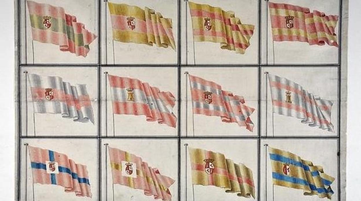 Bandera de España 1785 de Carlos III en Raso de Alta Calidad