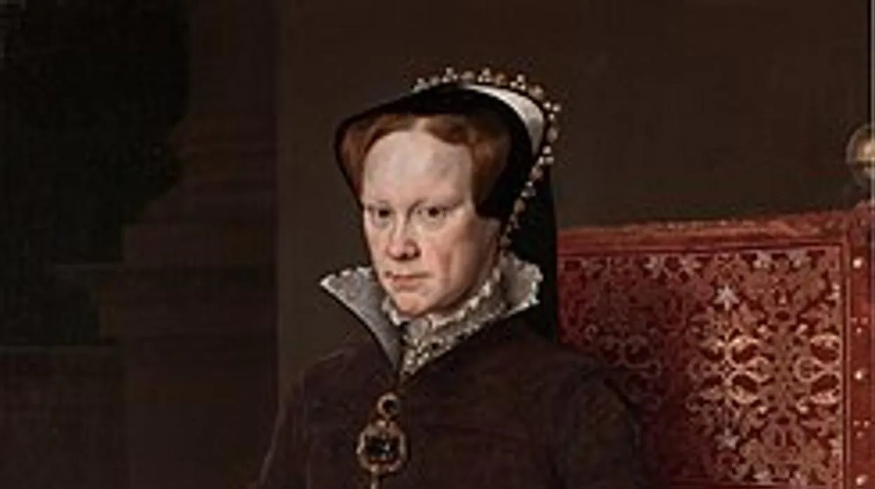 La Reina María de Inglaterra, segunda mujer de Felipe II. Retrato por Antonio Moro (1554)