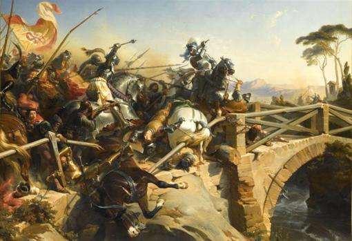 Bayard en la batalla de Garellano, por Philippoteaux