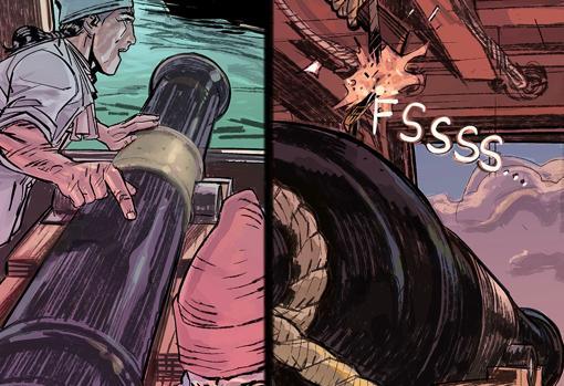 Viñeta que representa la contienda