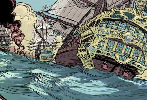 Viñeta que representa la contienda