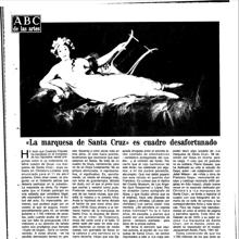 Artículo firmado por Santiago Arbos, en 1986, sobre la compra del cuadro de Goya