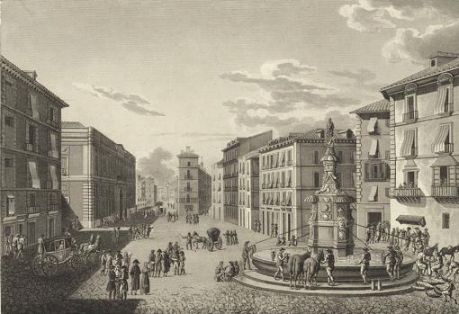 Fuente del Buen Suceso y plaza a comienzos del siglo xix