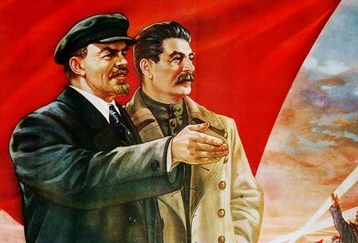 Retrato de Lenin y Stalin