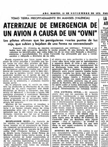 Noticia del 13 de noviembre de 1978 sobre el aterrizaje