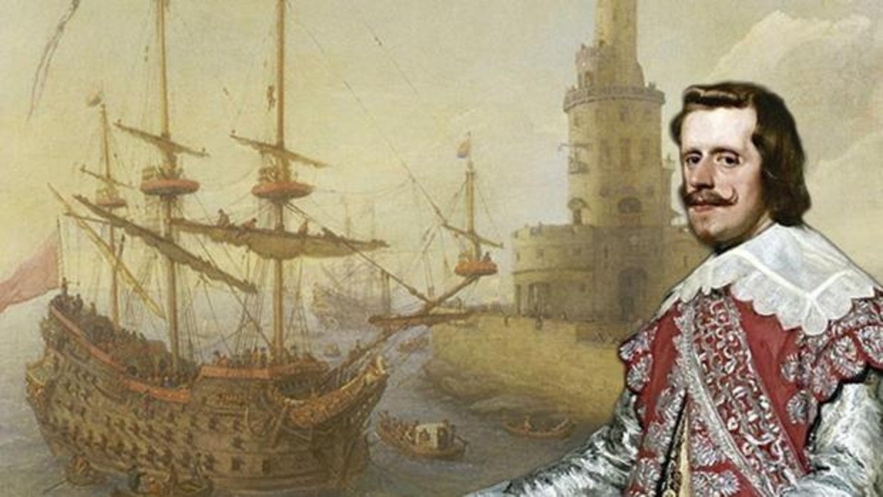 Montaje con Felipe IV en primer plano.