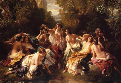 Don Rodrigo, espiando a Florinda, hija del conde Don Julián