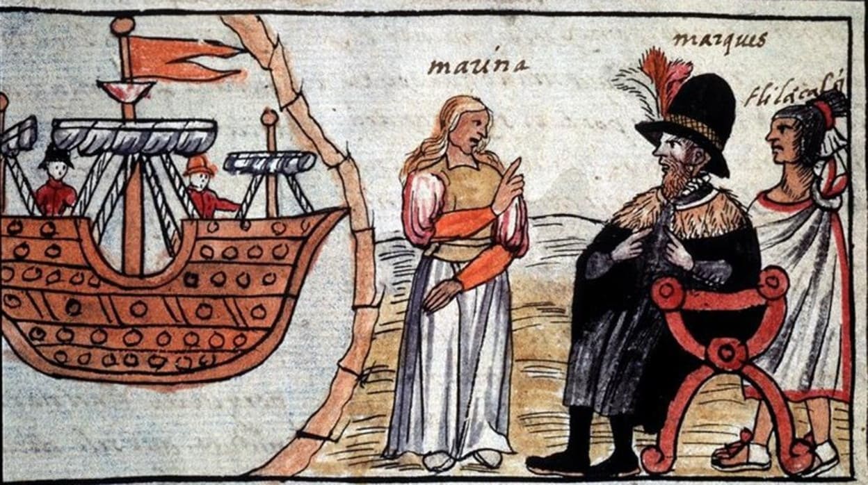 Hernán Cortesy dona Marina.