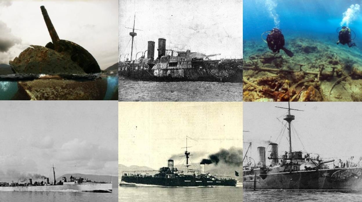 Imágenes de los seis buques de la escuadra del almirante Cervera