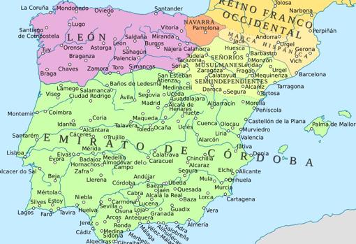 El reino de León en el año 910.