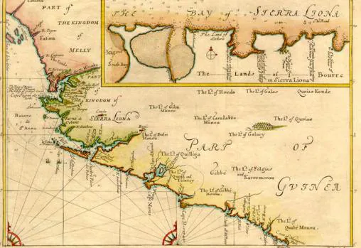 Mapa de Sierra Leona de 1732.