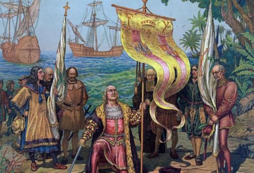 Ilustración de Cristóbal Colón en su viaje a las Américas