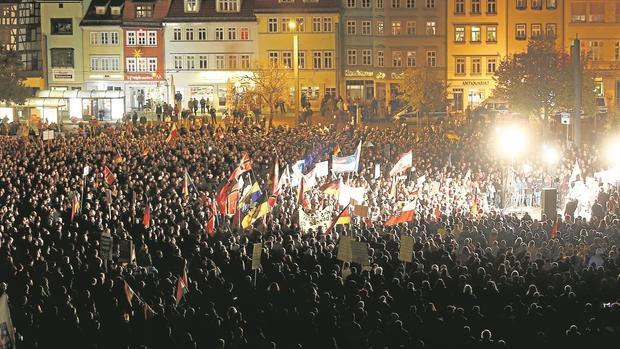 Manifestación antiinmigración de AFD la semana pasada