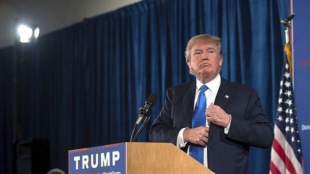 Donald Trump durante un mintin en Atkinson, New Hampshire