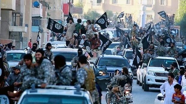 Milicianos de Estado Islámico en Raqqa