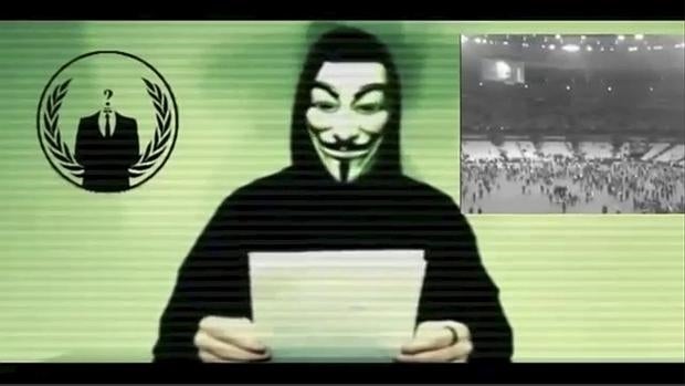 Captura de pantalla del comunicado de Anonymous