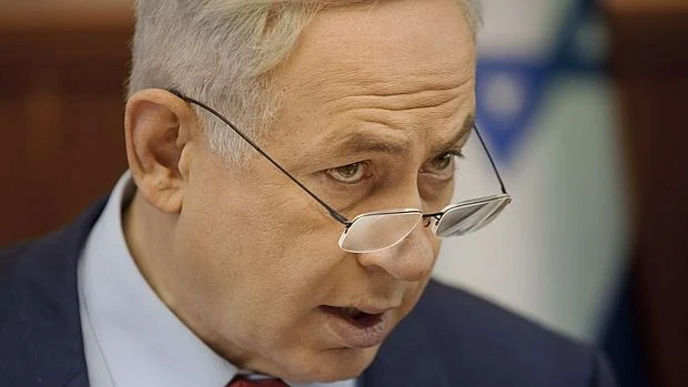 Netanyahu, durante su rueda de prensa en Israel