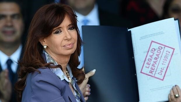 La presidenta en funciones de Argentina, en un reciente acto público