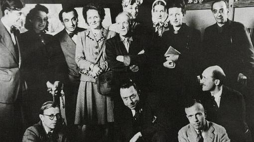 Jean-Paul Sartre, Pablo Picasso, Albert Camus y Simone de Beauvoir en 1944